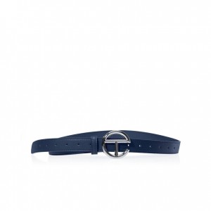 Telfar Belts Logo D Riemen Zilver Donkerblauw | NLAP3072