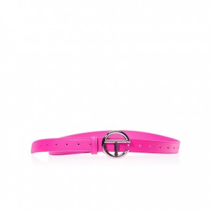 Telfar Belts Logo M Riemen Zilver Roze | NLWY3063