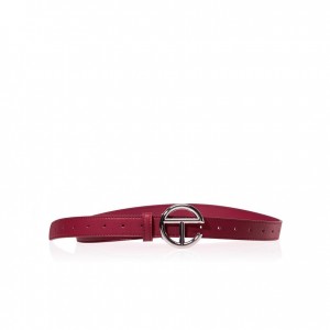 Telfar Belts Logo O Riemen Zilver Bordeaux | NLRW3061