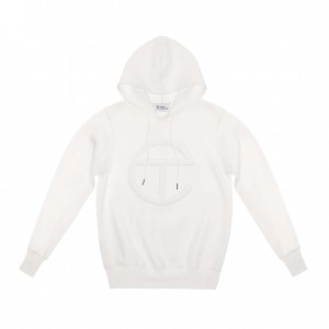 Telfar Embossed Hoodie Wit | NLFM3193