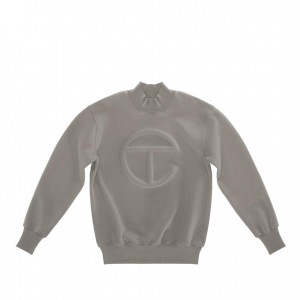 Telfar Embossed Mockneck Hoodie Grijs | NLAP3196