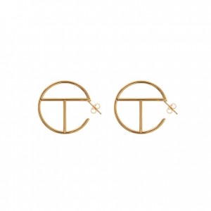 Telfar Jewelry Medium Logo Hoop Oorbellen Goud | NLPQ3144