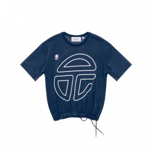 Telfar Mesh Drawstring T-shirts Donkerblauw | NLHK3422