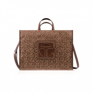 Telfar Monogram Large Jacquard Tassen Bruin | NLWY3547