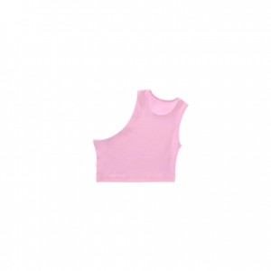 Telfar Rib Knits Cropped Half Tanktop Roze | NLAP3486