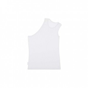 Telfar Rib Knits Half Tanktop Wit | NLWY3443