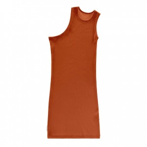 Telfar Rib Knits Half Tunic Tanktop Bruin | NLLH3452