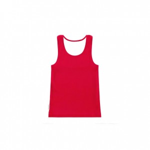 Telfar Rib Knits Halter Tanktop Rood | NLSO3485