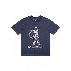 Telfar Worldour T-shirts Donkerblauw | NLLH3400