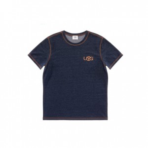 Telfar x UGG Logo Denim T-shirts Blauw | NLIS3385