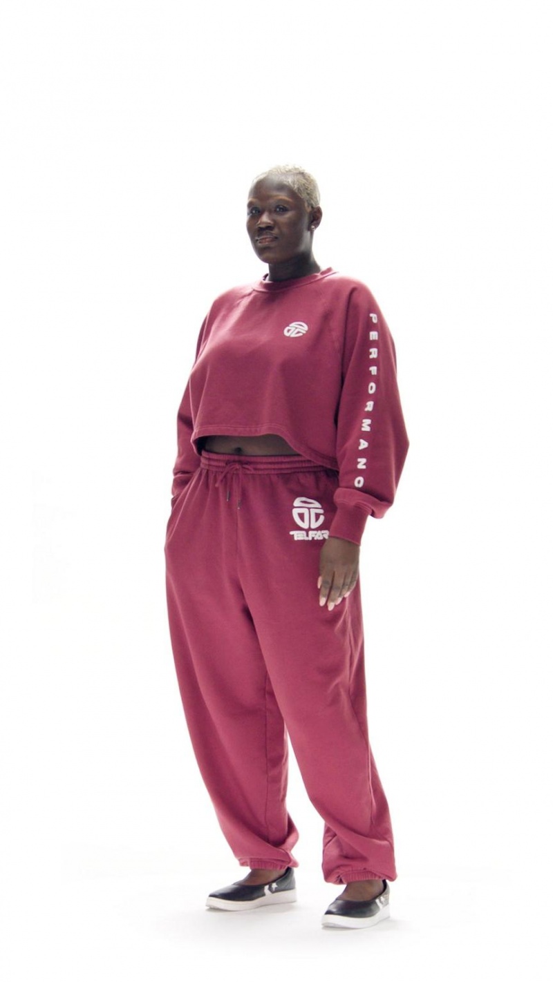 Telfar Baggy Joggingbroek Bordeaux | NLOR3384