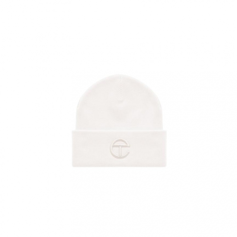 Telfar Beanie Embroidered J Muts Wit Wit | NLPQ3028