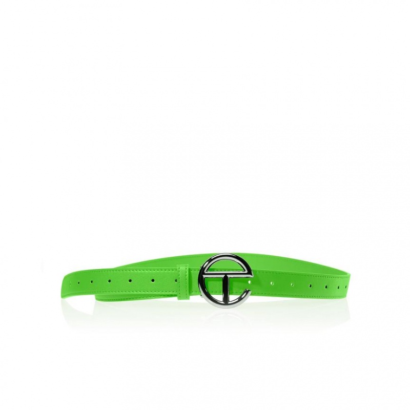 Telfar Belts Logo W Riemen Zilver Groen | NLSO3053