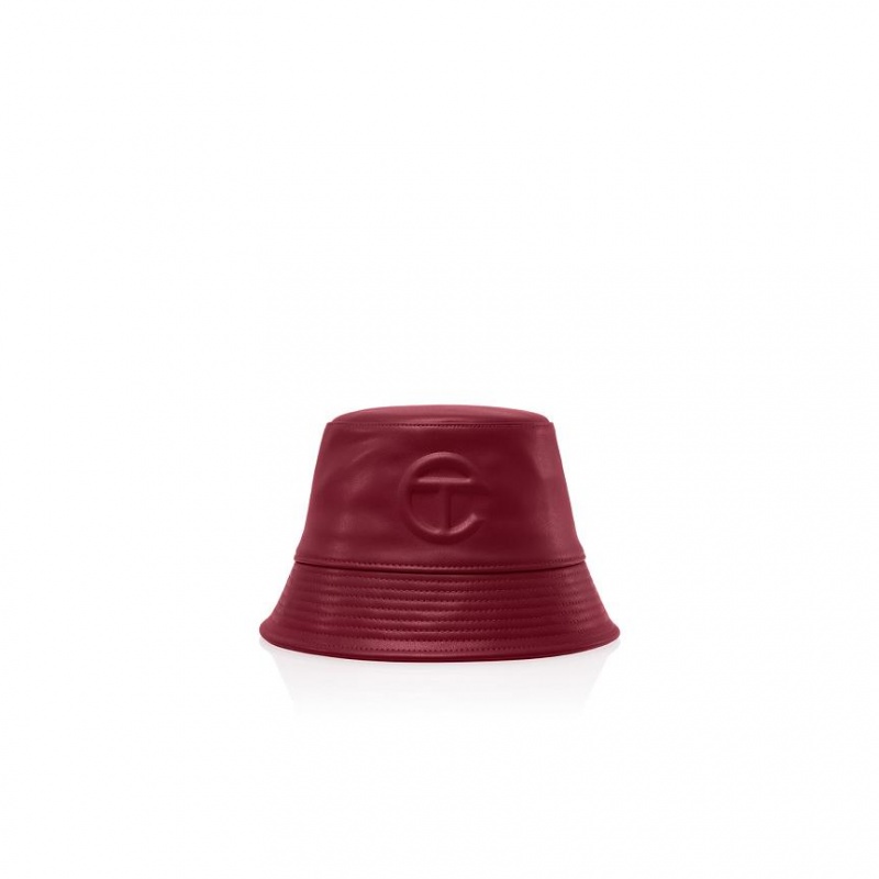 Telfar Bucket Hats Logo H Bucket Hoed Bordeaux | NLLH3090