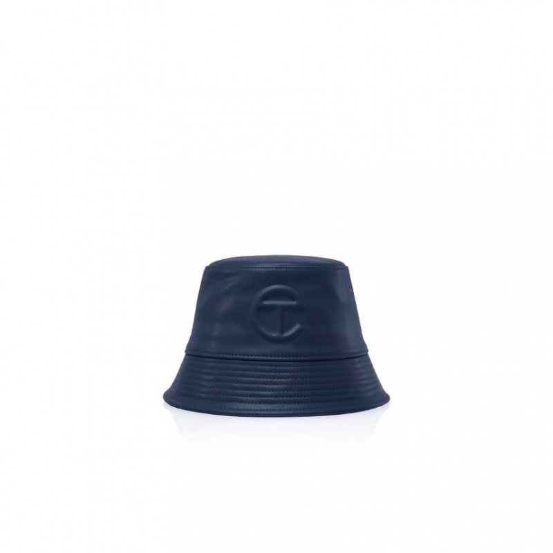 Telfar Bucket Hats Logo J Bucket Hoed Donkerblauw | NLXF3088