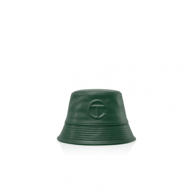 Telfar Bucket Hats Logo N Bucket Hoed Donkerolijfgroen | NLNB3084