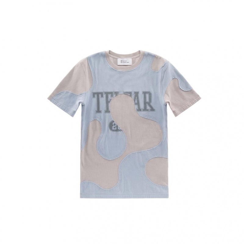 Telfar Camo T-shirts Blauw Beige | NLOR3411