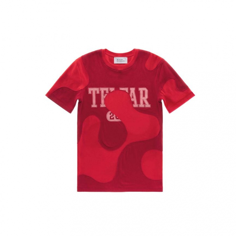 Telfar Camo T-shirts Rood | NLYU3414