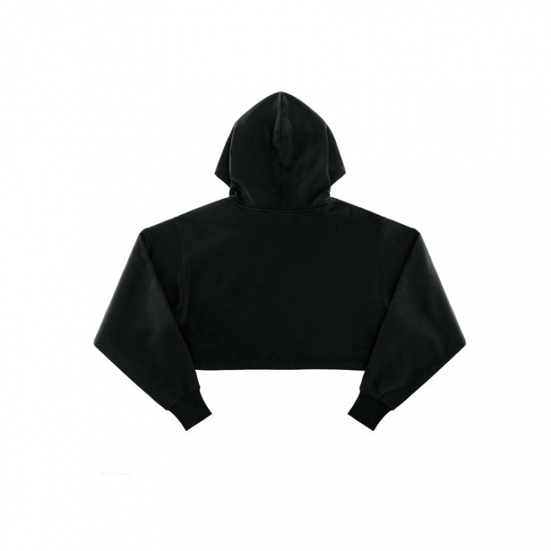 Telfar Crop Hoodie Zwart | NLMA3012