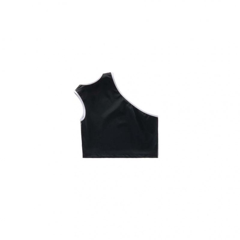 Telfar Crop Performance Half Tanktop Zwart | NLHK3429