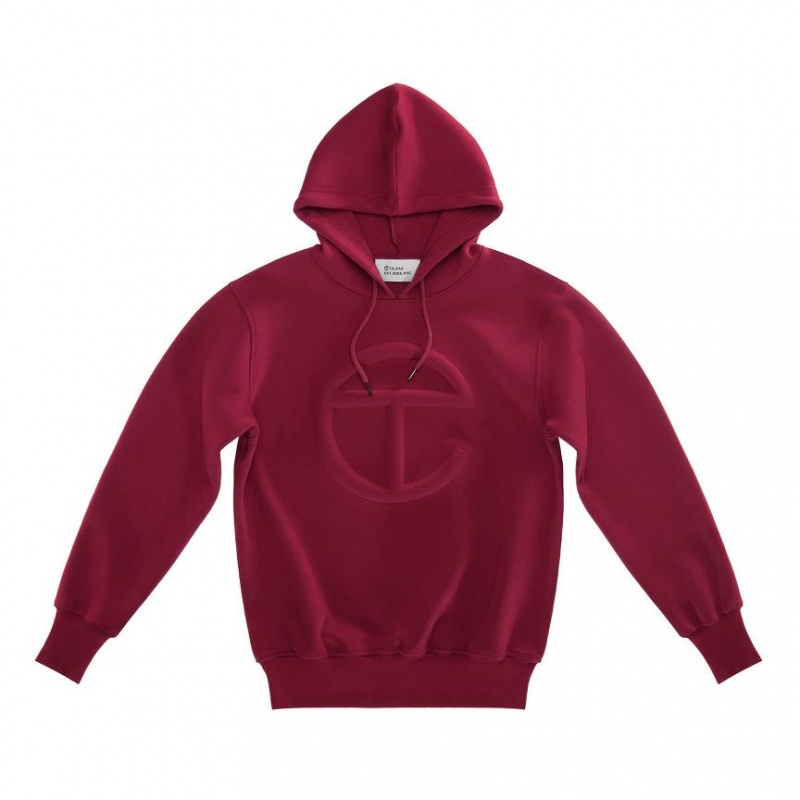 Telfar Embossed Hoodie Bordeaux | NLIS3199