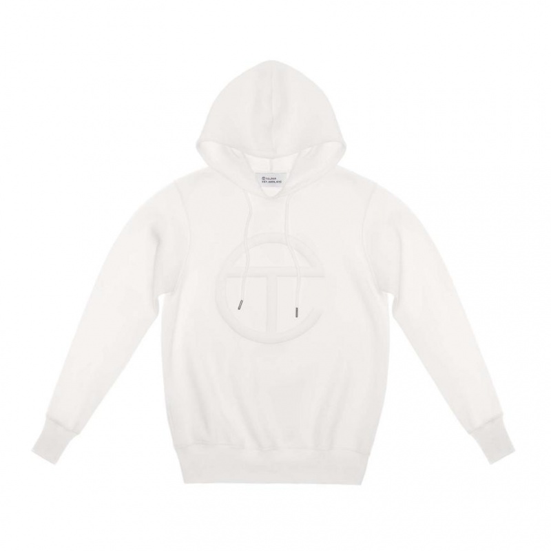 Telfar Embossed Hoodie Wit | NLFM3193