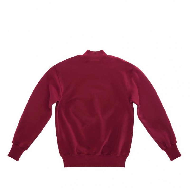 Telfar Embossed Mockneck Hoodie Bordeaux | NLUT3200