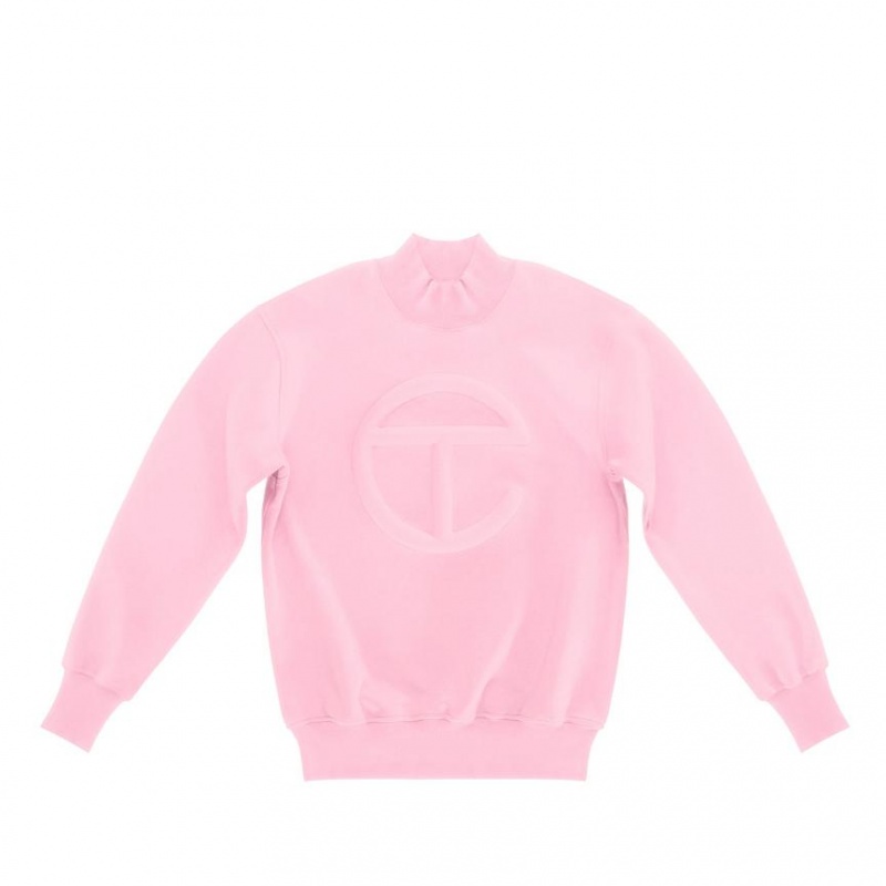 Telfar Embossed Mockneck Hoodie Roze | NLTV3202