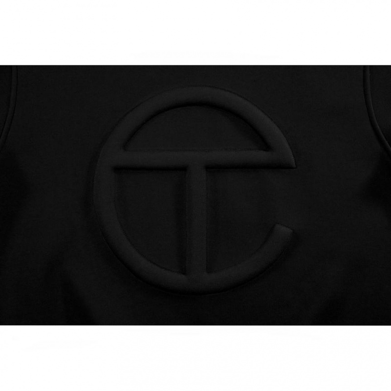 Telfar Embossed Mockneck Hoodie Zwart | NLKI3020