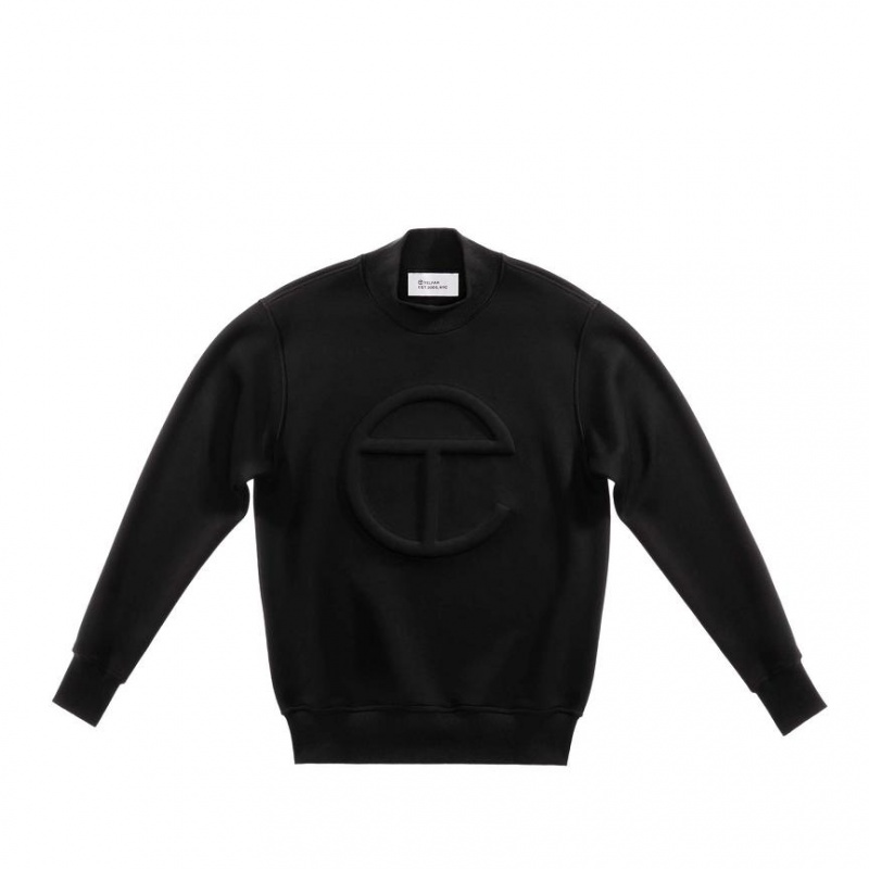 Telfar Embossed Mockneck Hoodie Zwart | NLKI3020