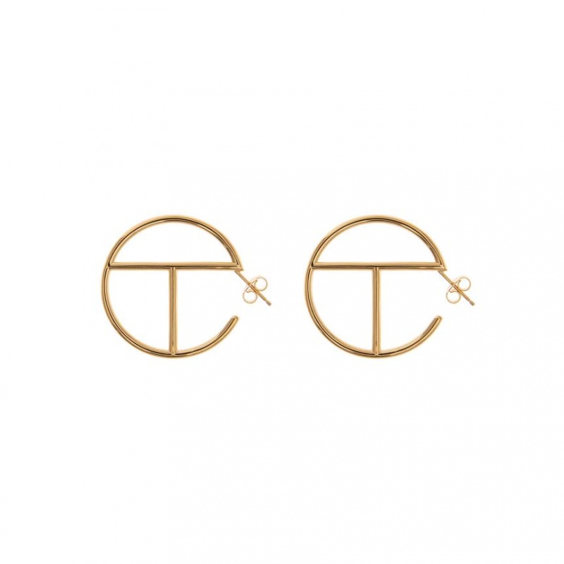 Telfar Jewelry Medium Logo Hoop Oorbellen Goud | NLPQ3144