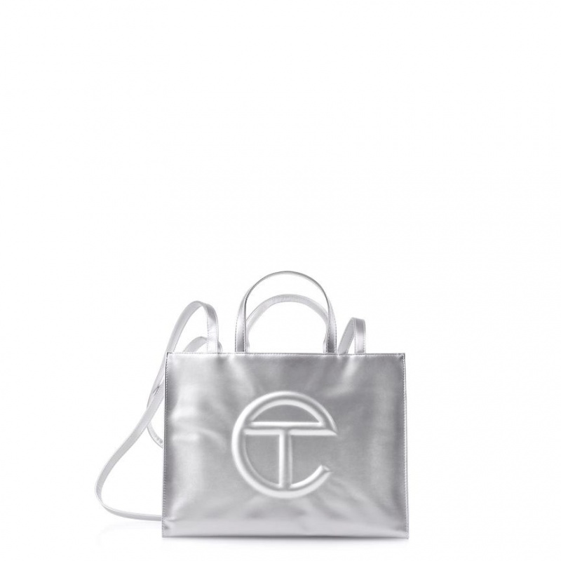 Telfar Medium Shopper Tas Zilver | NLWY3678