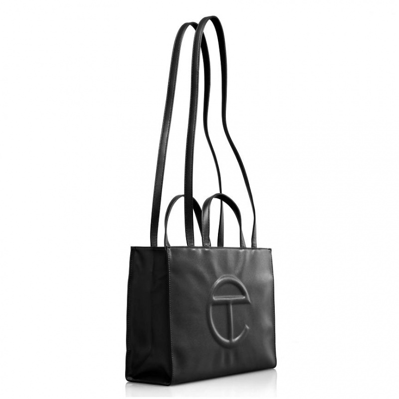 Telfar Medium Shopper Tas Zwart | NLEX3573