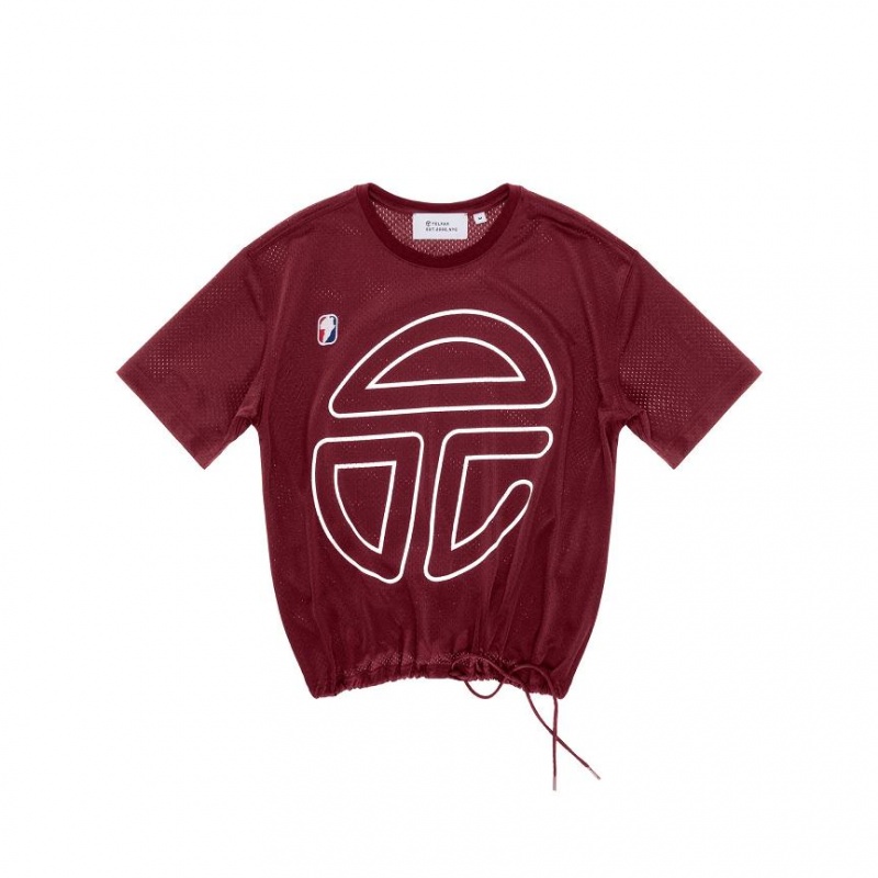 Telfar Mesh Drawstring T-shirts Bordeaux | NLGL3423