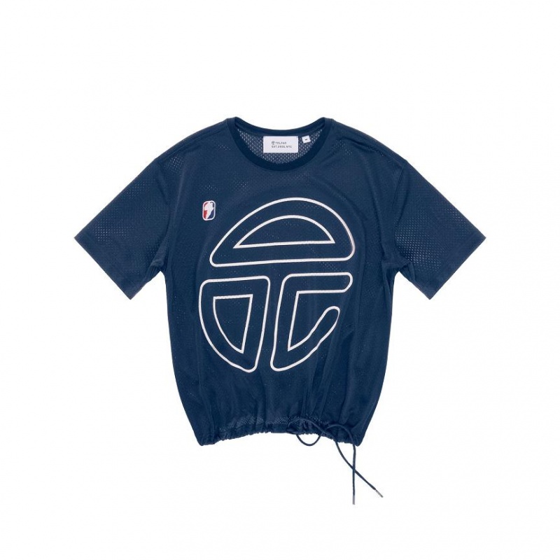 Telfar Mesh Drawstring T-shirts Donkerblauw | NLHK3422