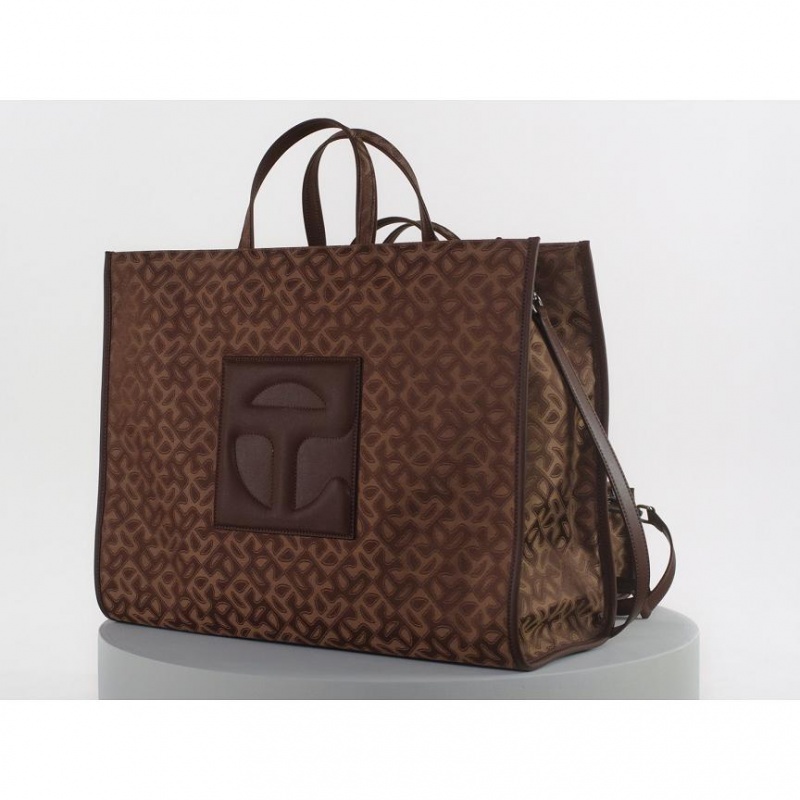 Telfar Monogram Large Jacquard Tassen Bruin | NLWY3547