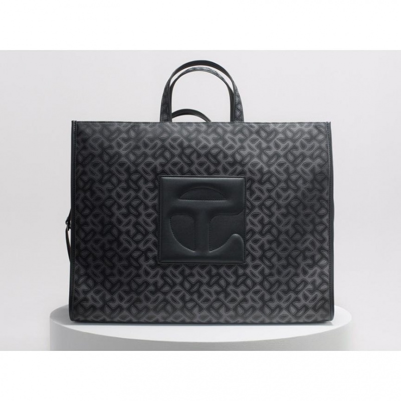 Telfar Monogram Large Jacquard Tassen Zwart | NLNB3550