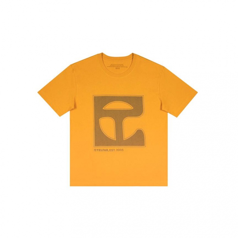 Telfar Monogram T-shirts Mosterdgeel | NLBC3395