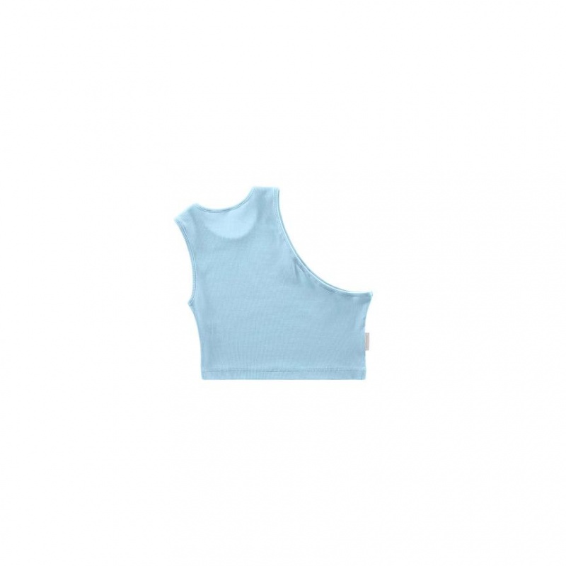 Telfar Rib Knits Cropped Half Tanktop Blauw | NLNB3498