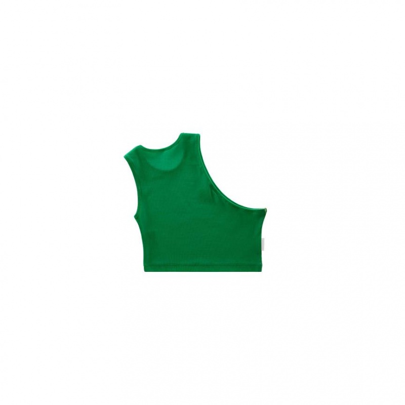 Telfar Rib Knits Cropped Half Tanktop Groen | NLYU3466