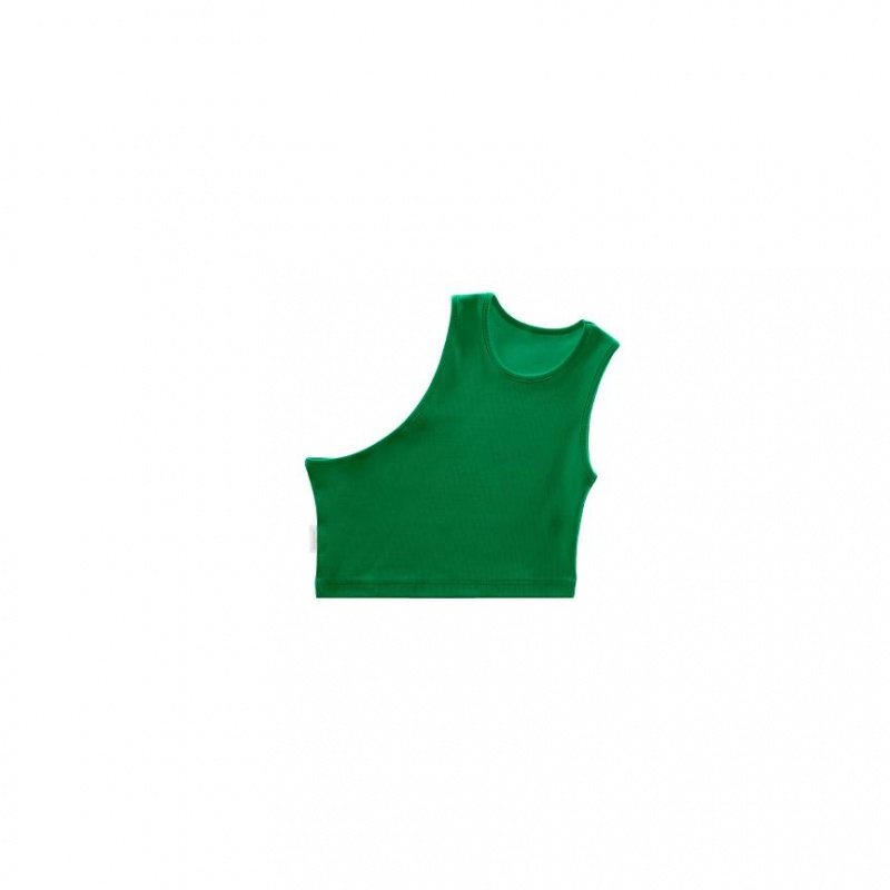 Telfar Rib Knits Cropped Half Tanktop Groen | NLYU3466