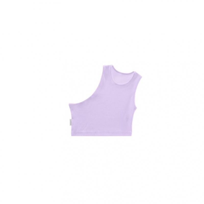 Telfar Rib Knits Cropped Half Tanktop Lavendel | NLUT3490