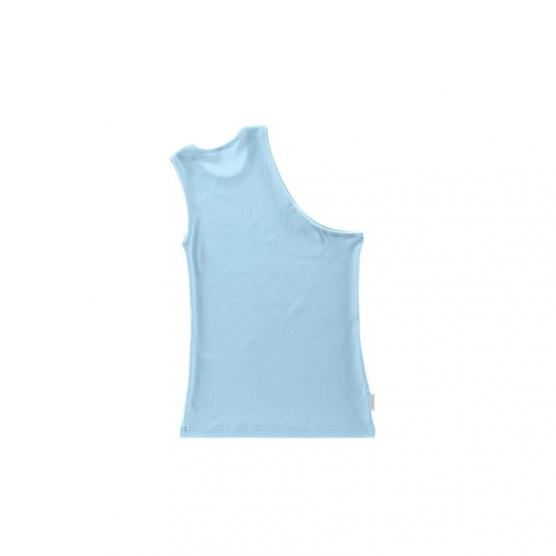 Telfar Rib Knits Half Tanktop Blauw | NLBC3499