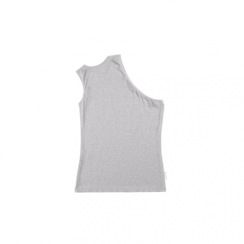 Telfar Rib Knits Half Tanktop Grijs | NLYU3439