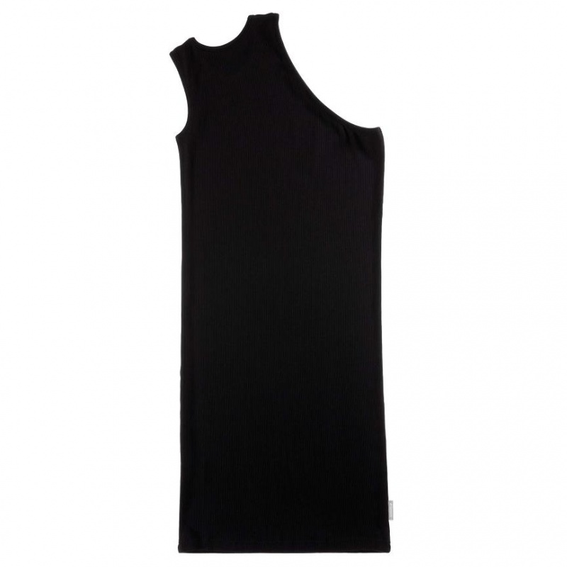 Telfar Rib Knits Half Tunic Tanktop Zwart | NLOR3436