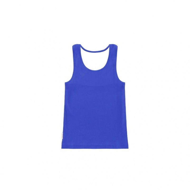 Telfar Rib Knits Halter Tanktop Blauw | NLMA3497