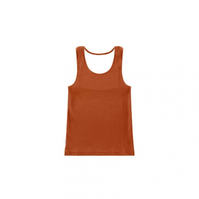 Telfar Rib Knits Halter Tanktop Bruin | NLKI3453