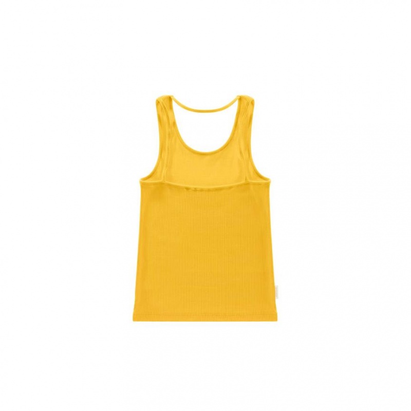 Telfar Rib Knits Halter Tanktop Geel | NLDN3477