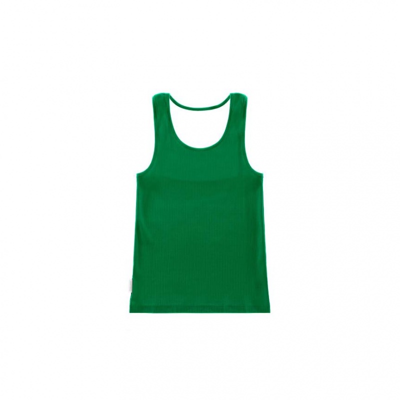 Telfar Rib Knits Halter Tanktop Groen | NLEX3469