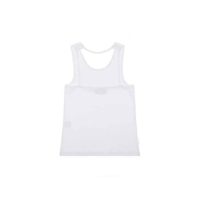 Telfar Rib Knits Halter Tanktop Wit | NLMA3445